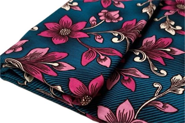 PINK FLOWERS Afrikanischer Wax Print Stoff
